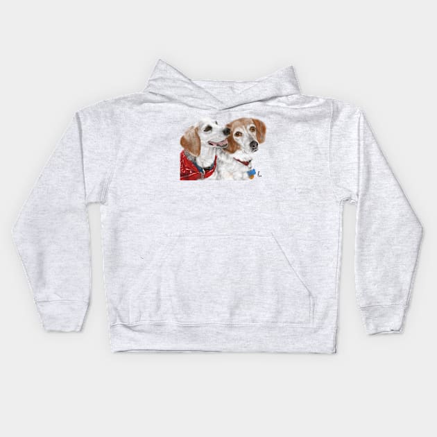 Best Friend Pooches Kids Hoodie by LITDigitalArt